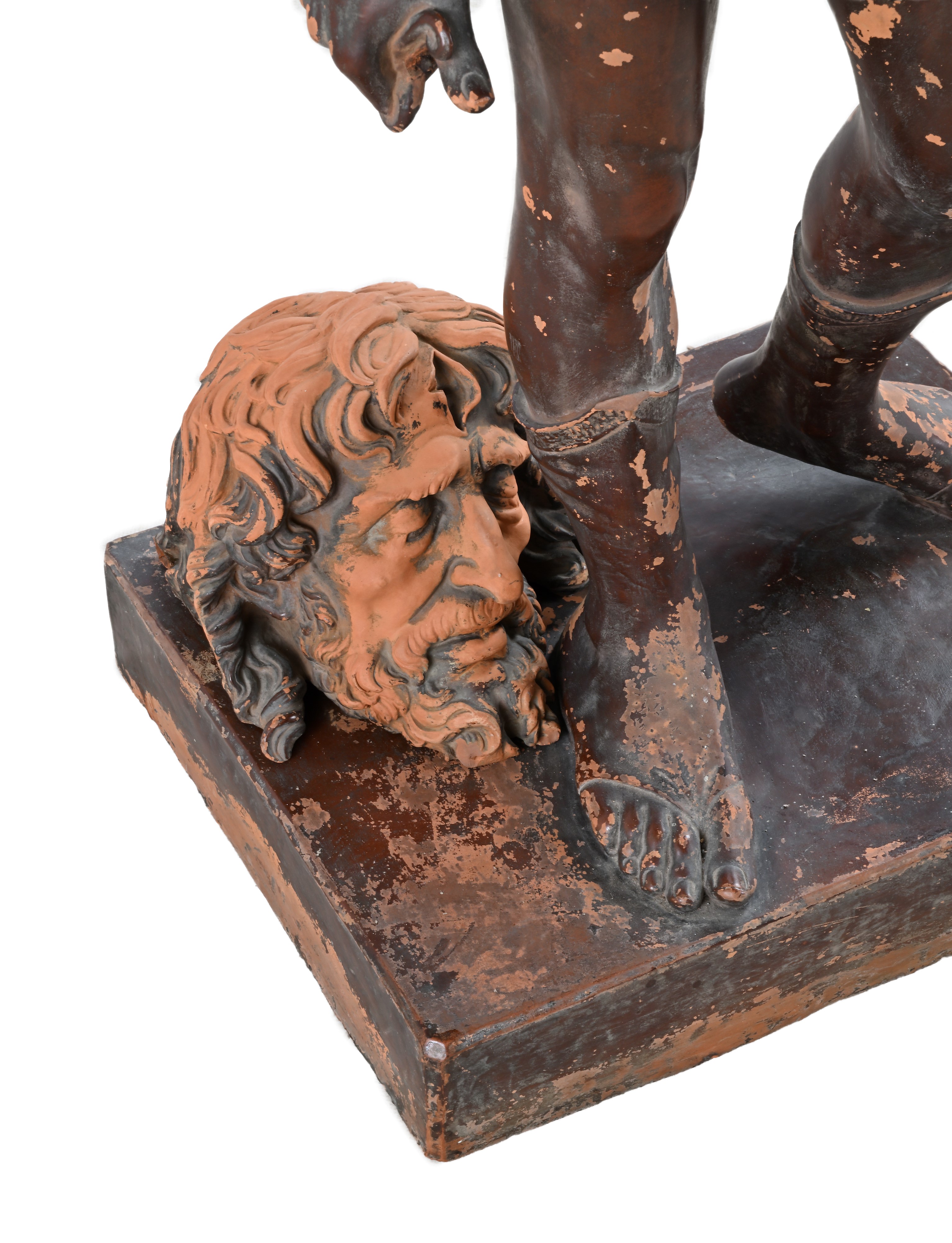 Scultore del XIX Secolo - David con la testa di Golia (da Andrea del Verrocchio) in terracotta