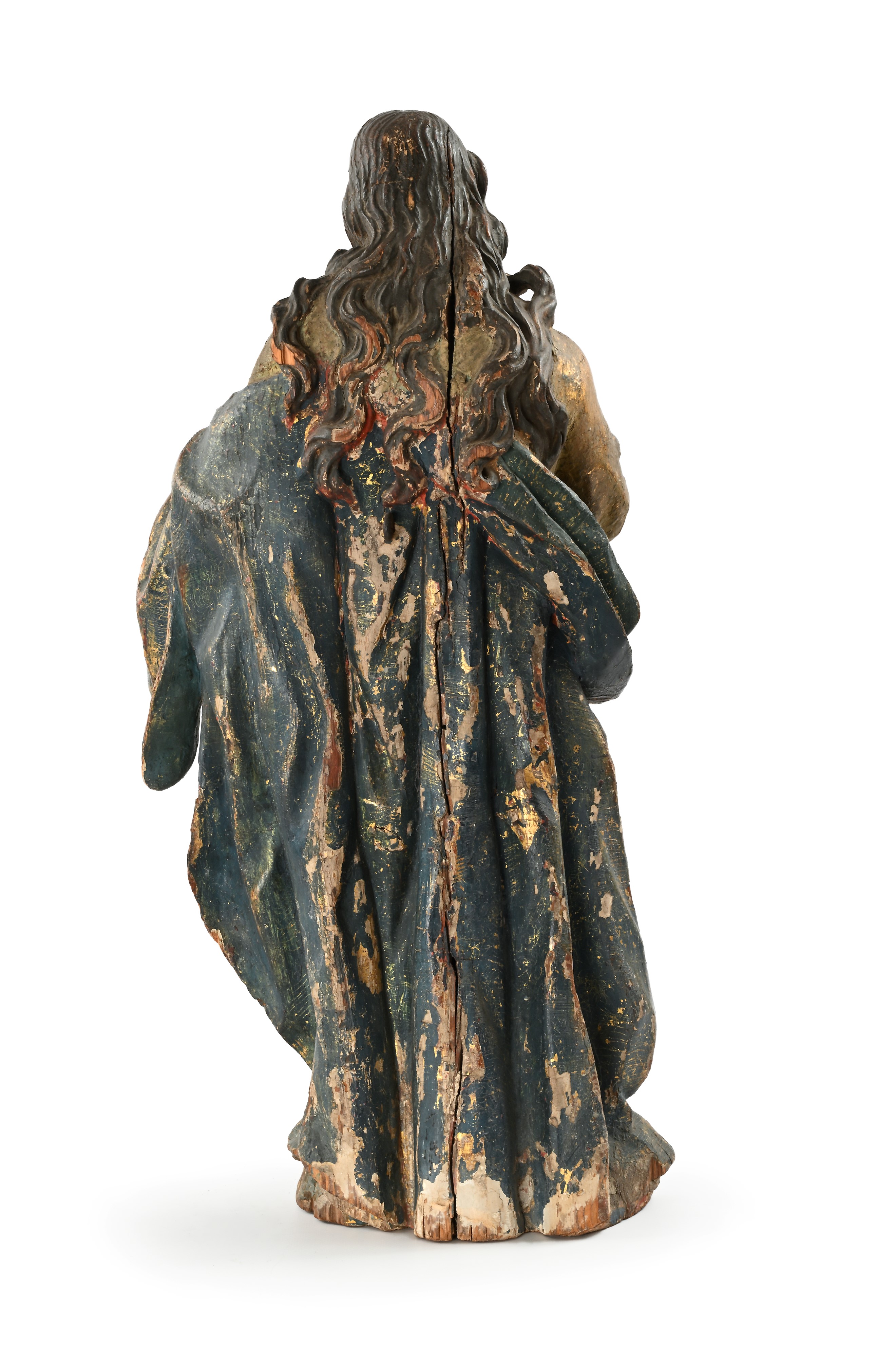 Scultura in legno policromo raffigurante una santa, Napoli, XVIII secolo