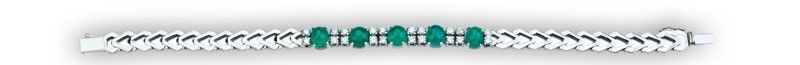 Bracciale con Smeraldi e Brillanti