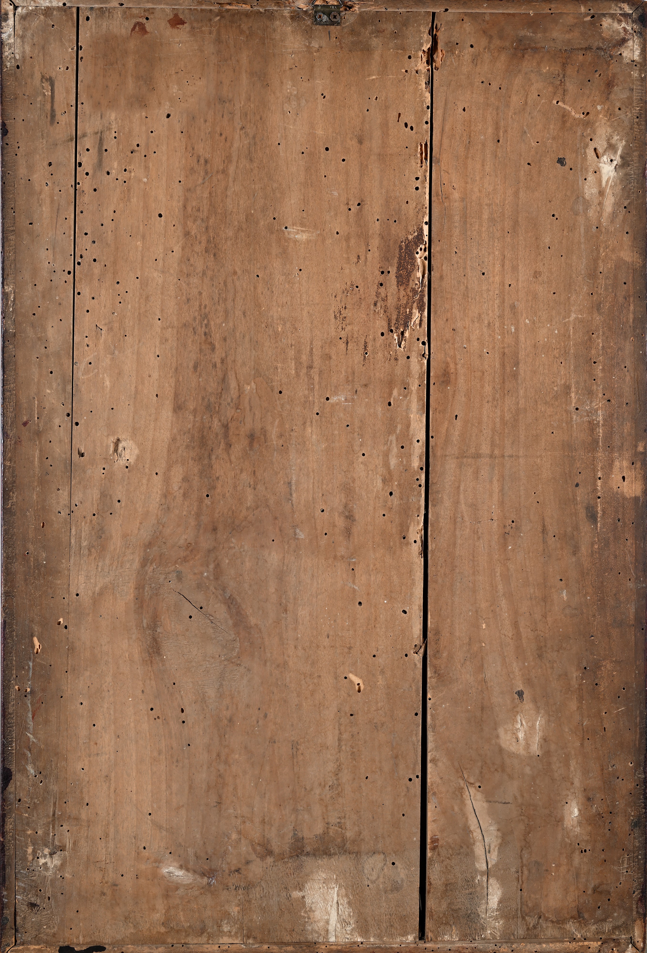 Specchio veneziano inciso con raffigurazione di vaso di fiori, pannello in legno, XVIII secolo
