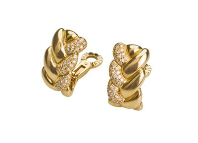 Cartier Orecchini in Oro con Brillanti