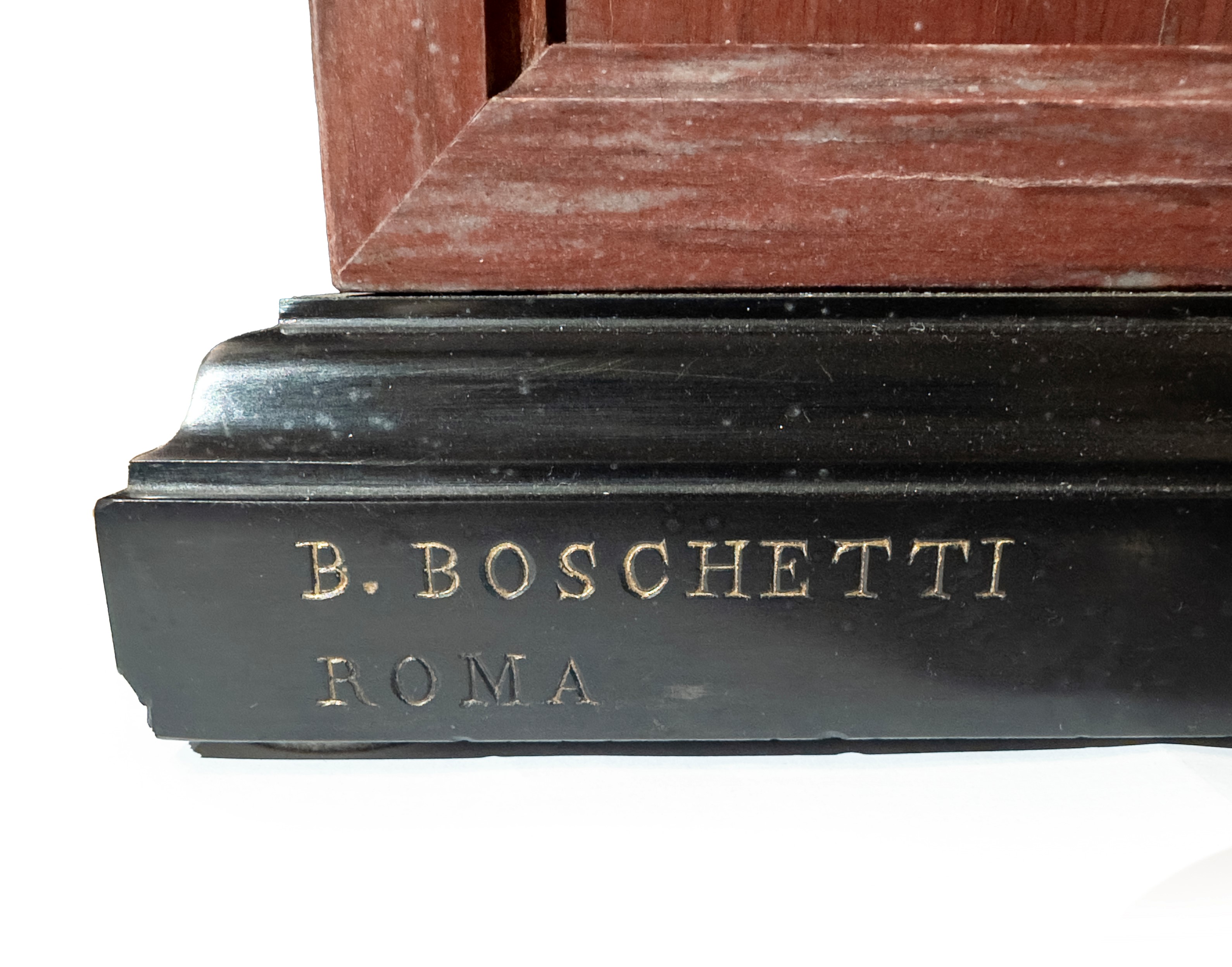 Benedetto Boschetti - Coppia di grandi tazze squadrate in marmo rosso, Roma, metà del XIX secolo