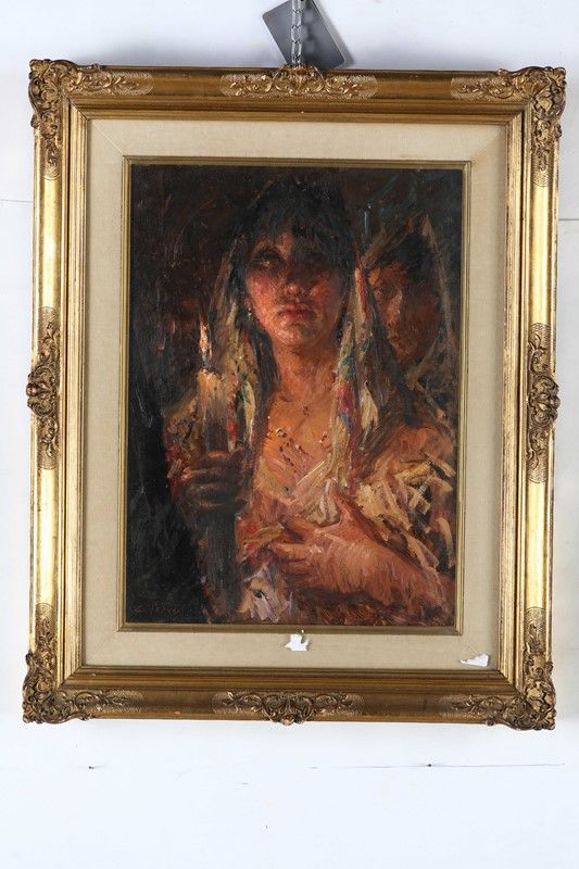 Clemente Tafuri - Donna Velata con Candela
