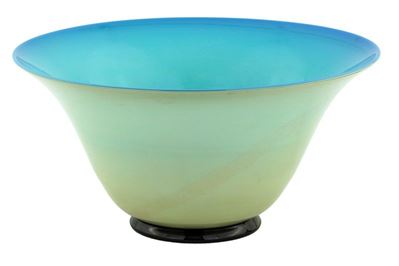 Vaso Modello Anni Trenta in Vetro Azzurro