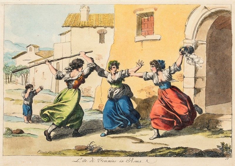 Bartolomeo Pinelli - Coppia di Incisioni