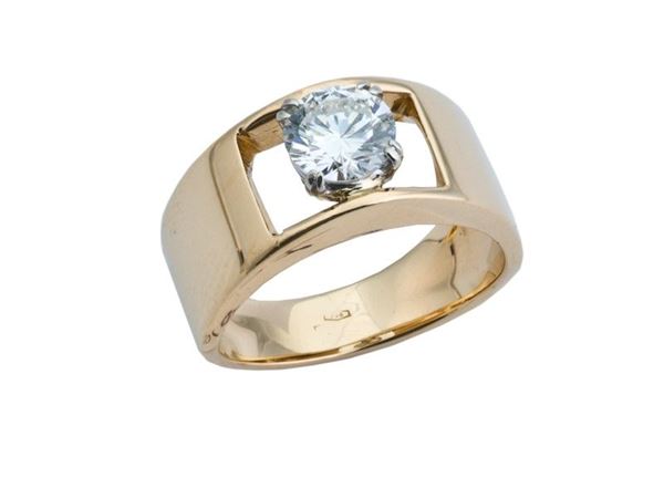 Anello Repossi in oro giallo con brillante