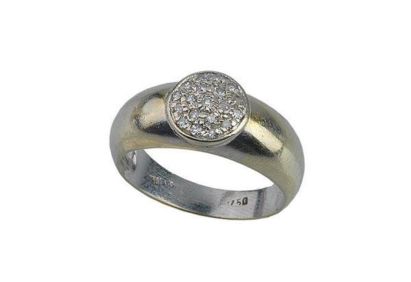 ANELLO IN ORO BIANCO CON PAVE&#39;