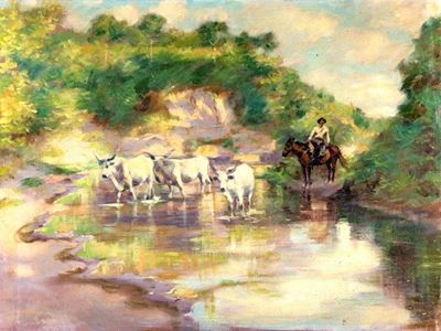 Paesaggio con Buttero e Armenti