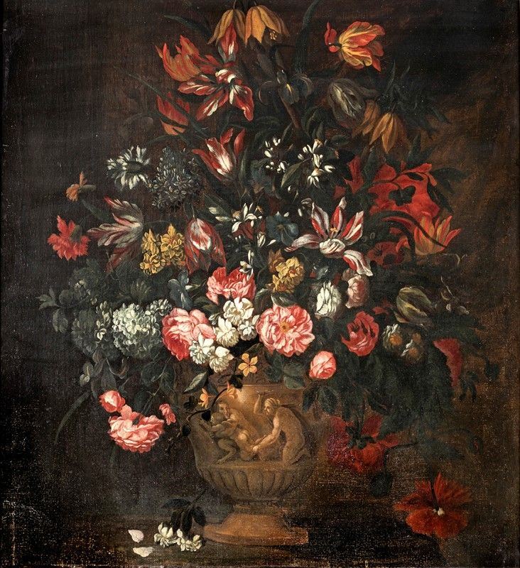 Francesco Mantovano - Vaso di Fiori a Rilievo con il Castigo di Cupido