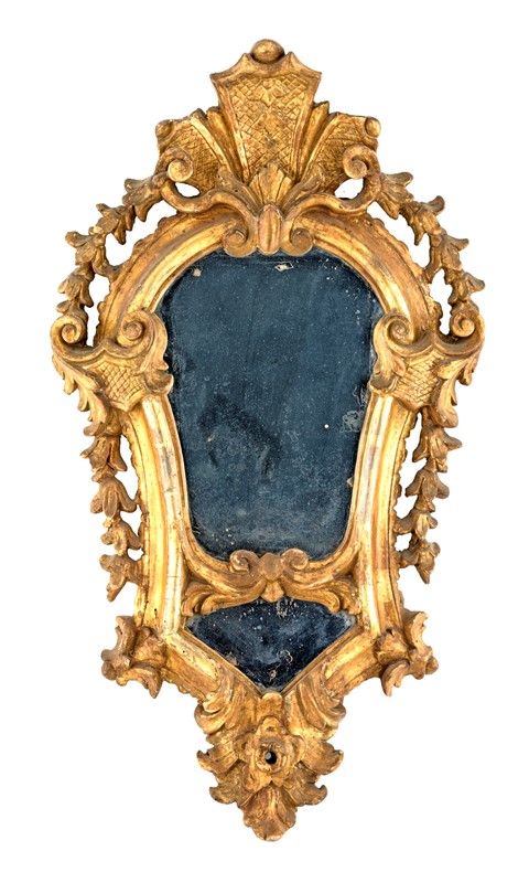 Coppia di Piccole Specchiere in Legno Dorato