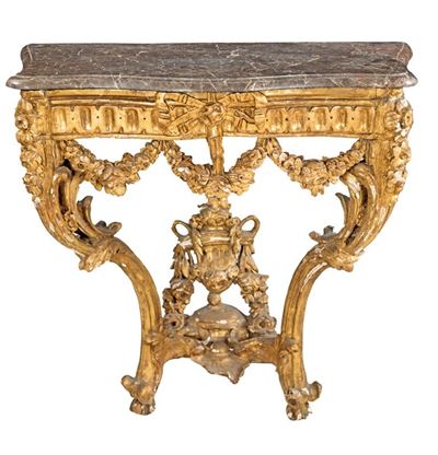 Console in Legno Dorato
