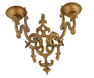 Coppia di Appliques in Ottone Dorato