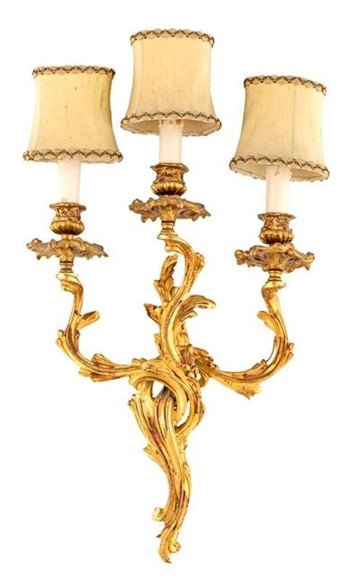 Coppia di Appliques in Bronzo Dorato