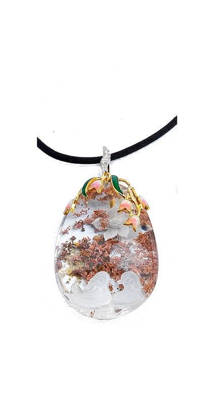 Collana in Cristallo di Quarzo e Smalti