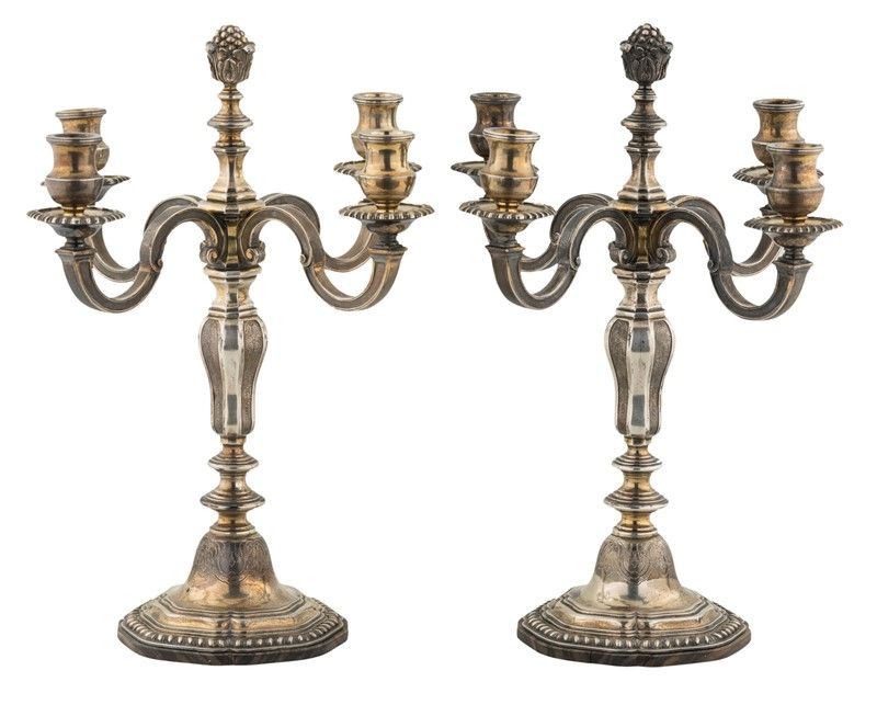 Coppia di Candelabri in Argento