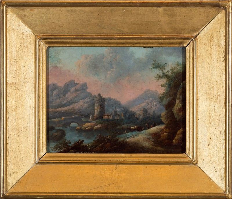 Johann Melchior Roos - Paesaggio Fluviale