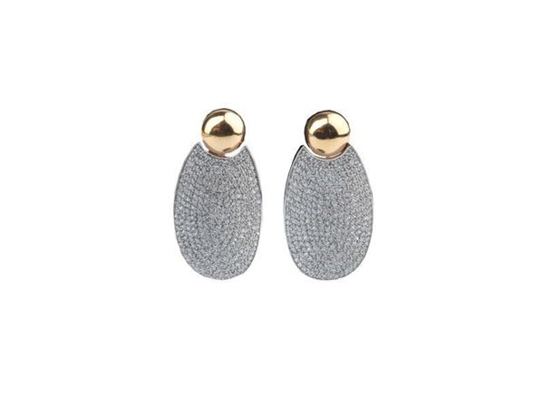 ORECCHINI IN ORO BIANCO E ROSA