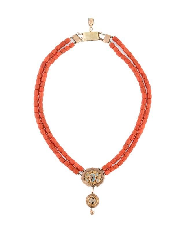Collana di Due Fili di Corallo