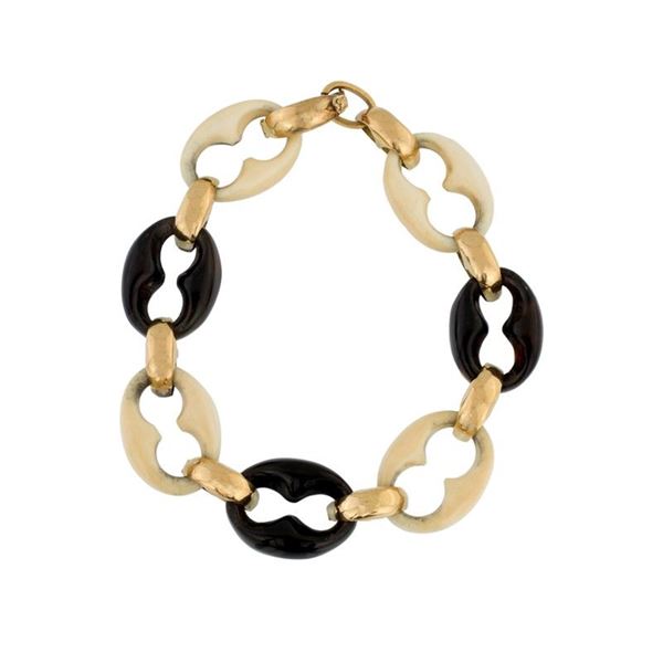 Bracciale in oro giallo e avorio