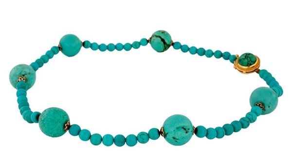 Collana di sfere di turchese