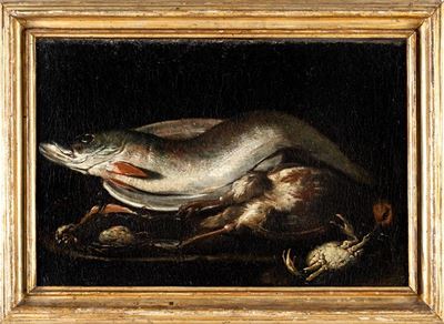 Natura Morta con Luccio, Granchio e Cacciagione