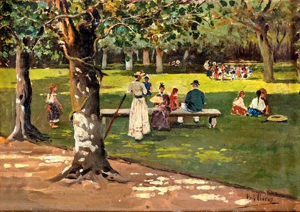 Scuola francese del XIX secolo - VEDUTA DI PARCO