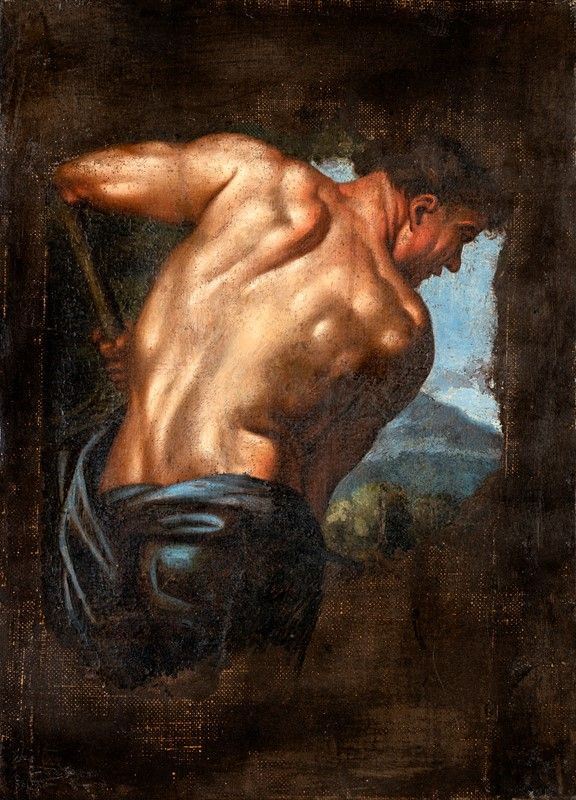 Scuola Romana del XVII Secolo - Coppia di Studi Maschili