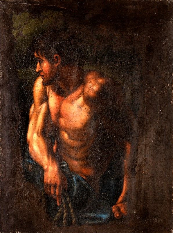 Scuola Romana del XVII Secolo - Coppia di Studi Maschili