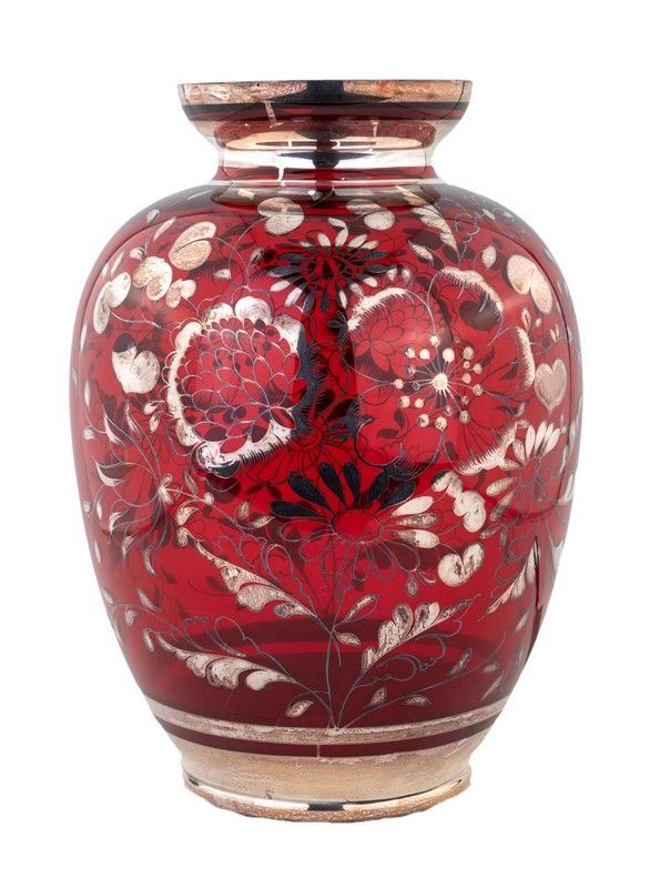 VASO IN VETRO ROSSO