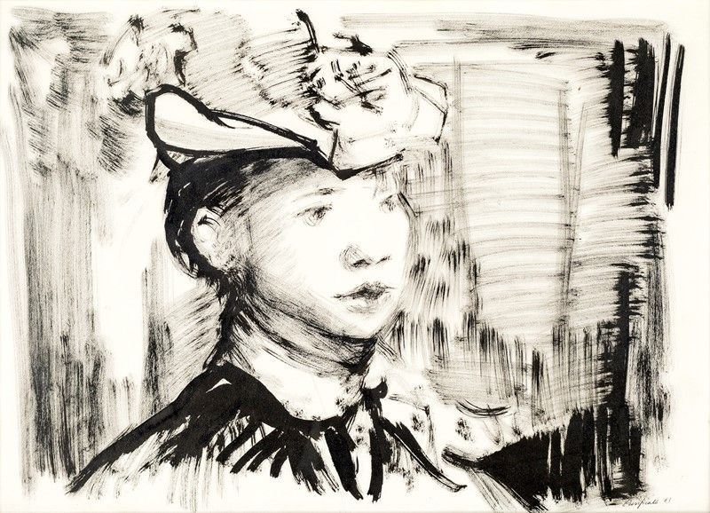 Domenico Purificato - Figura di Donna con Cappello