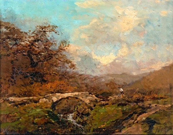 Filiberto Petiti - PAESAGGIO CON PONTE