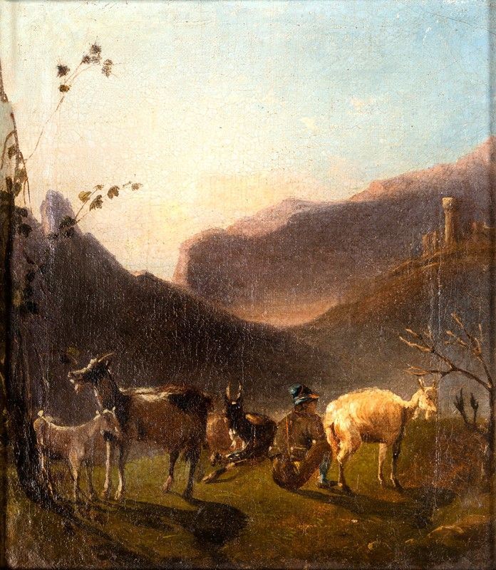 Scuola Olandese del XVIII Secolo - Paesaggio con Armenti