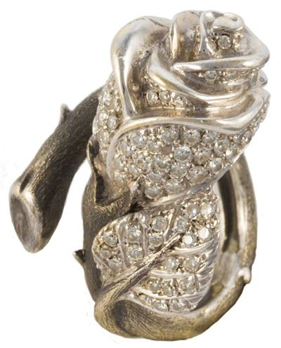 Anello Fiore Contrariè Oro Gr.13,80, Brillanti Ct.1,07
