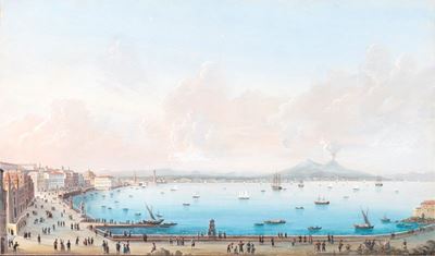 Veduta del Vesuvio da Santa Lucia