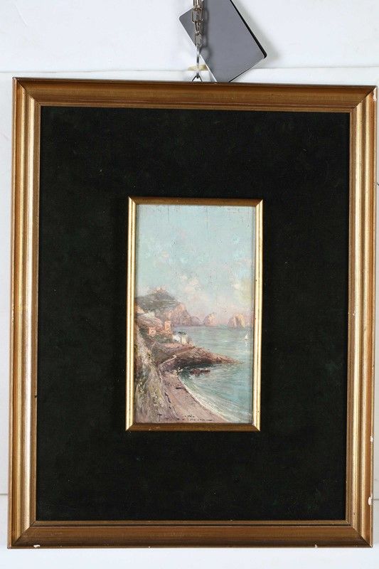 Scuola Napoletana del XX Secolo - Veduta dei Faraglioni di Capri