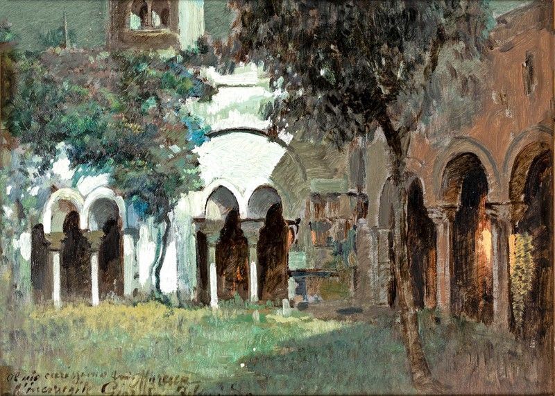 Felice Giordano - Veduta di Chiostro