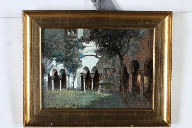 Felice Giordano - Veduta di Chiostro
