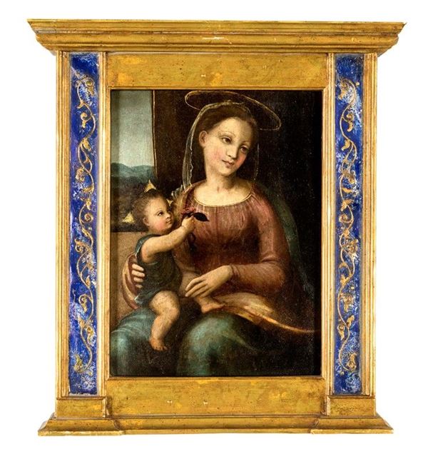 Scuola romagnola del XVI secolo - MADONNA DELLA ROSA