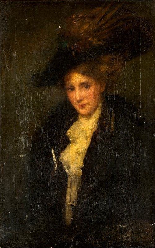 Scuola Italiana del XIX secolo - RITRATTO DI GENTILDONNA