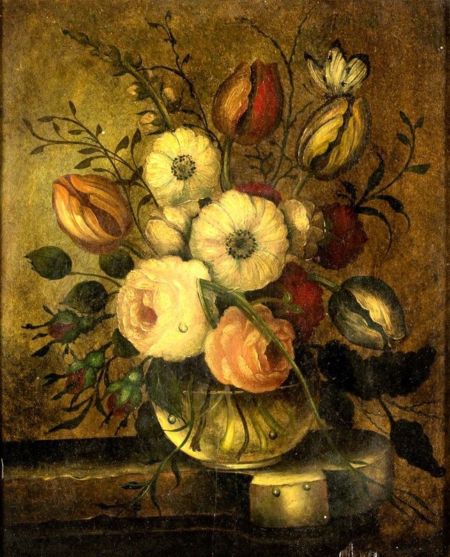 Abraham Mignon - Natura Morta con Caraffa di Fiori su Davanzale