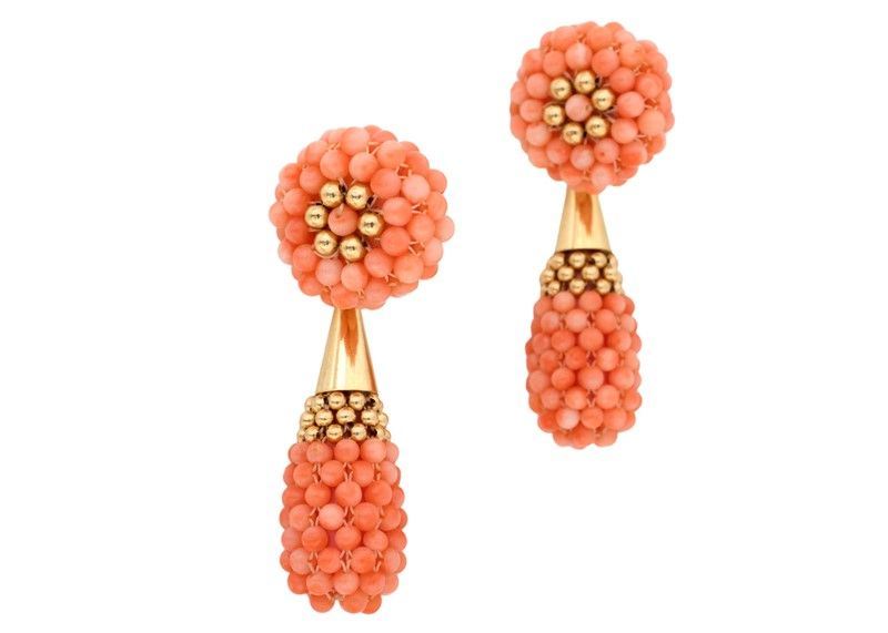 Orecchini Pendenti con Corallo
