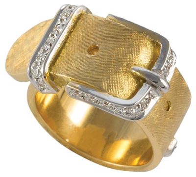 Anello a Cinghia Oro Giallo Gr.17,90, Brill Anti Ct.0,36