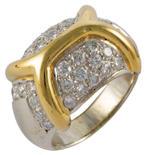 Anello oro gr.15,50 , brillanti ad H ct.1,60