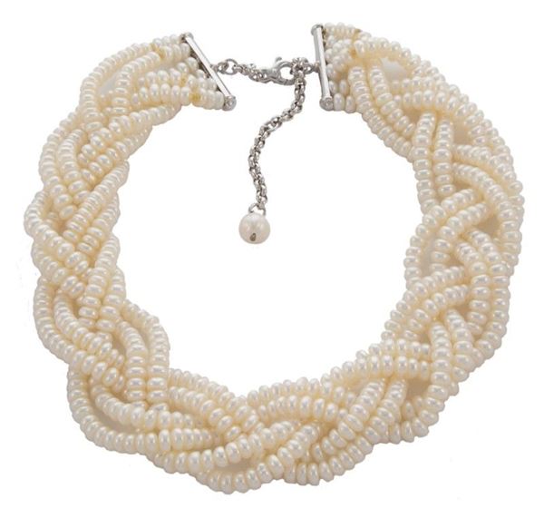 Collana treccia perle