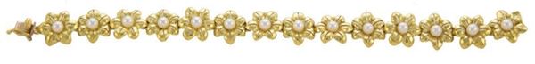 Bracciale a fiori e perle gr.27,60
