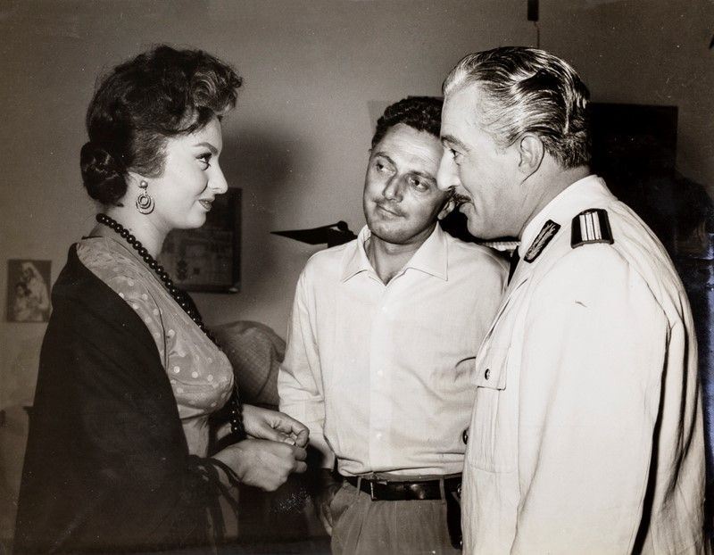 Giovanni Battista Poletto - Sophia Loren, Vittorio De Sica e il Regista Dino Risi, 1955