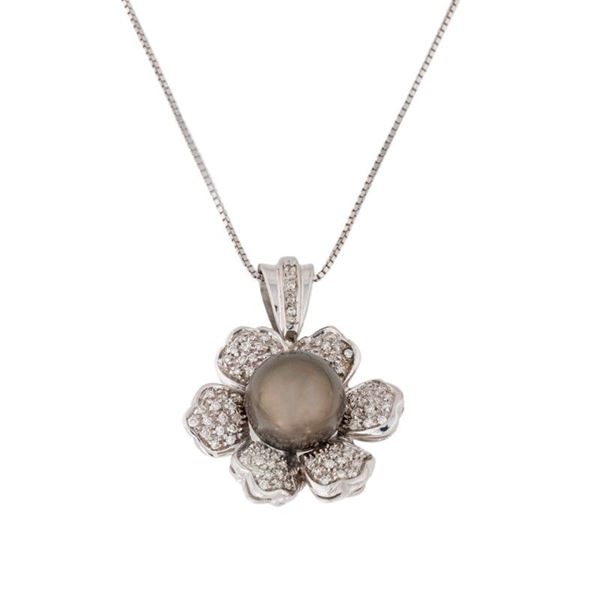 Collier a fiore con perla Tahiti