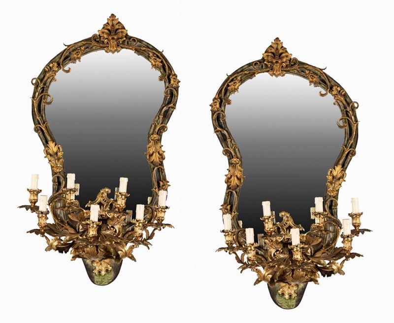 Coppia di Applique in Bronzo Dorato