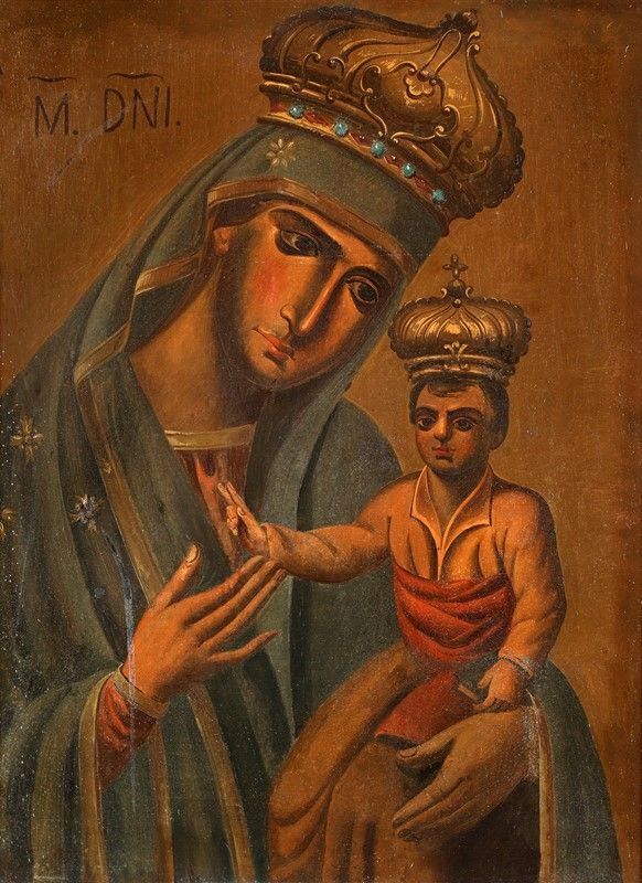 Scuola russa del XX secolo - Madonna col Bambino
