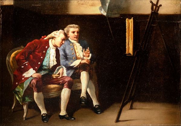 Pittore del XIX secolo - Nello studio del pittore